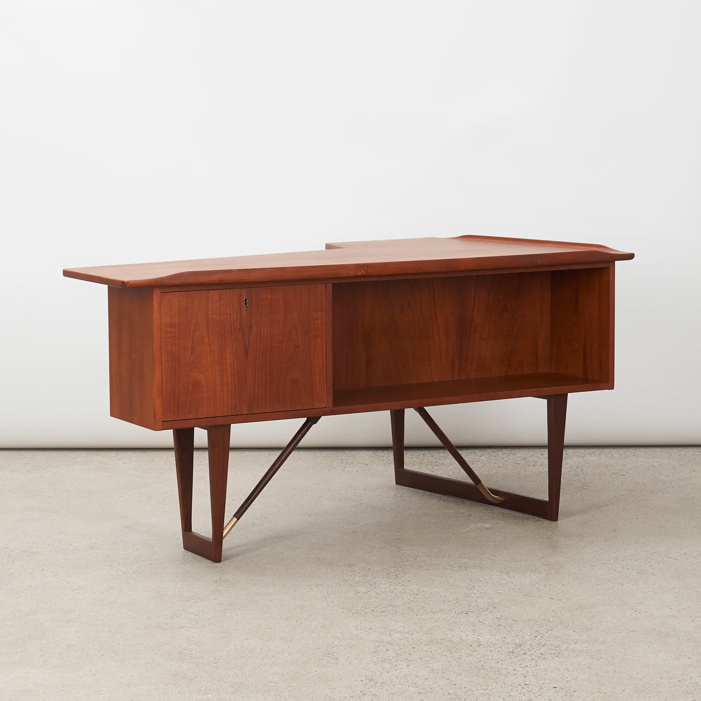 Teak Desk w/ Bar Cabinet by Peter Løvig Nielsen, Denmark - Image 3