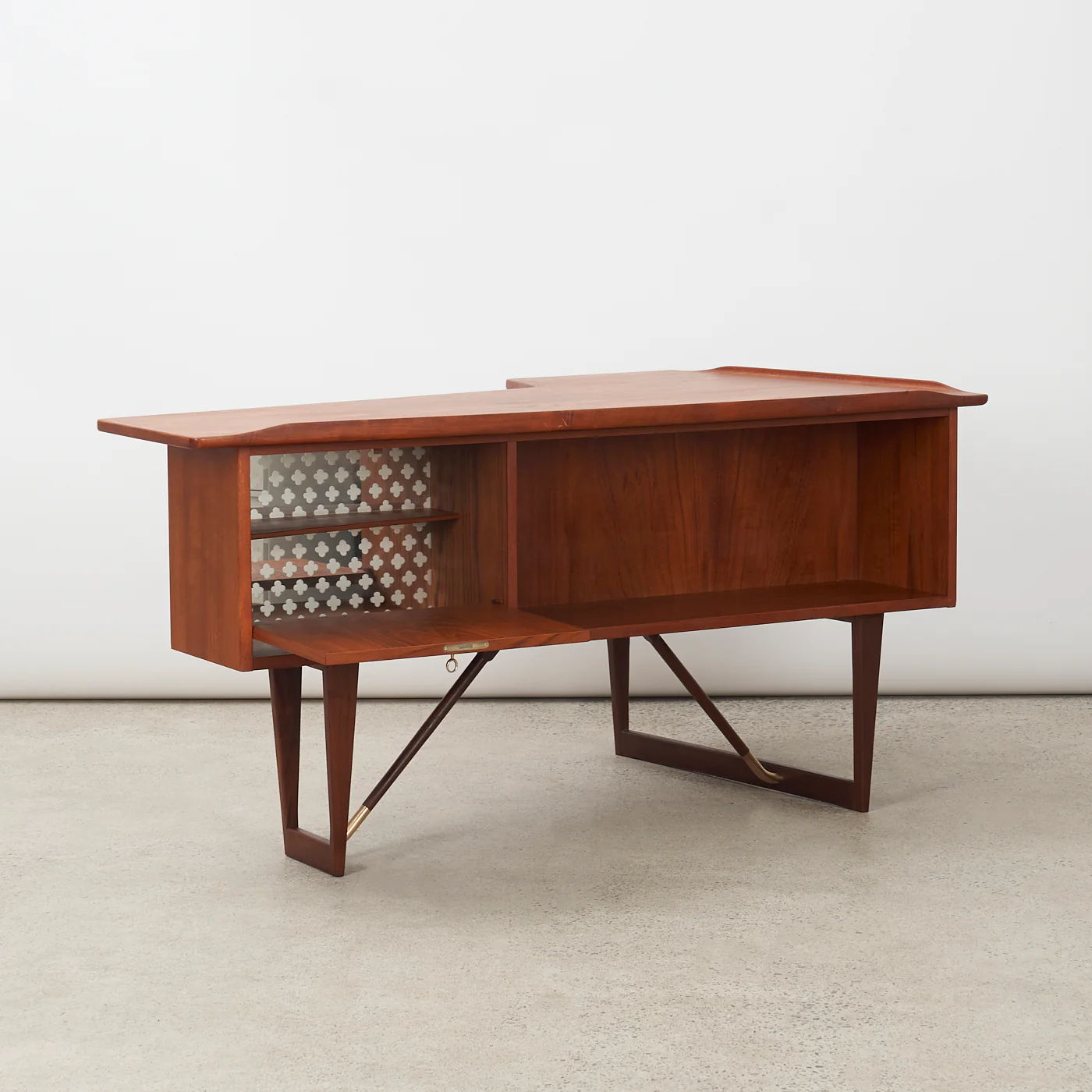Teak Desk w/ Bar Cabinet by Peter Løvig Nielsen, Denmark - Image 4