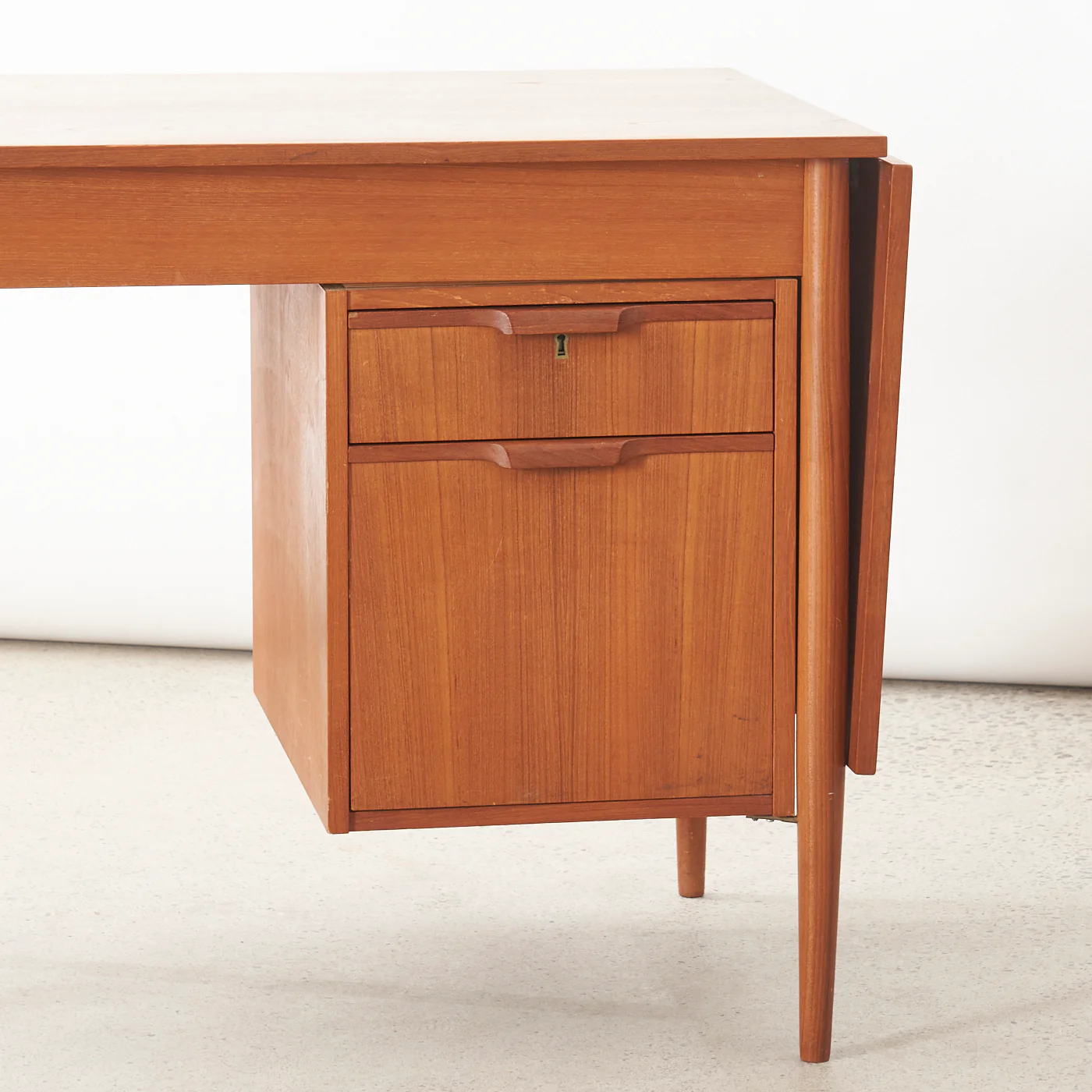 Teak Desk w/ Drop Leaf, Denmark - Image 9