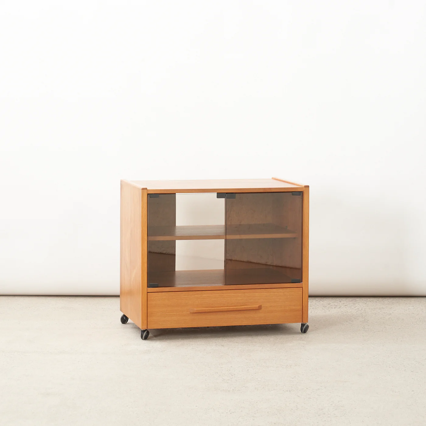 Teak Media Unit w/ Castors