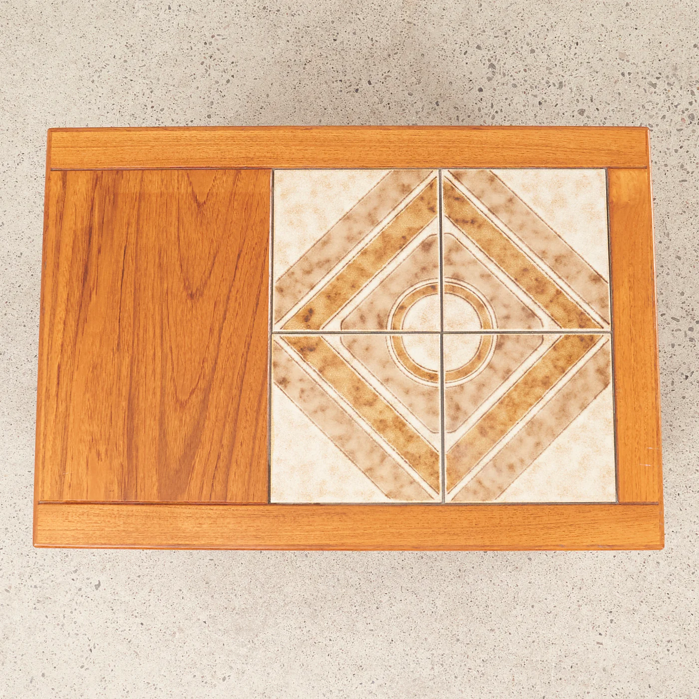 Teak Tile Top Side Table w/ Shelf - Image 6