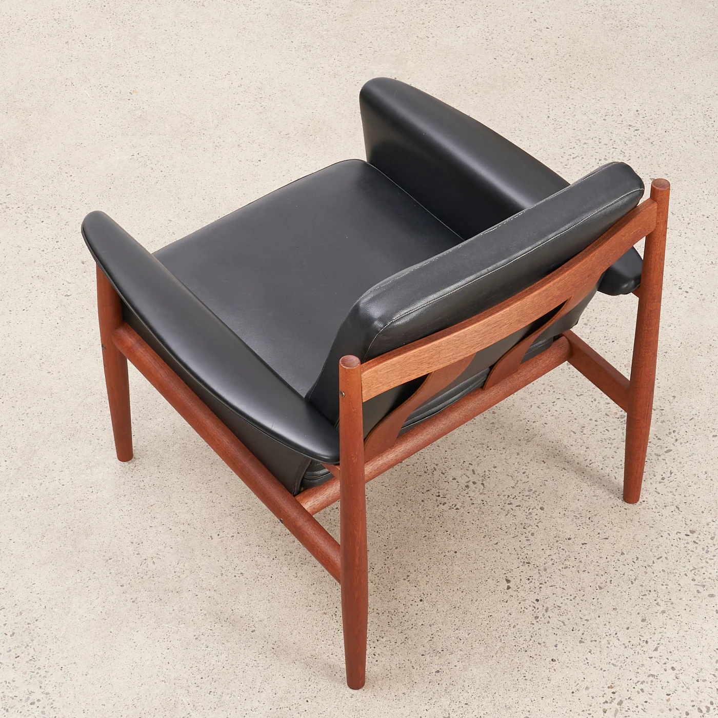 Teak & Vinyl Lounge Chair by Grete Jalk for France & Søn, Denmark - Image 8