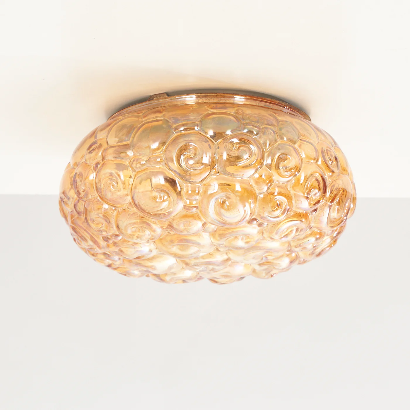 Textured Amber Glass Flush Mount Light - Image 2