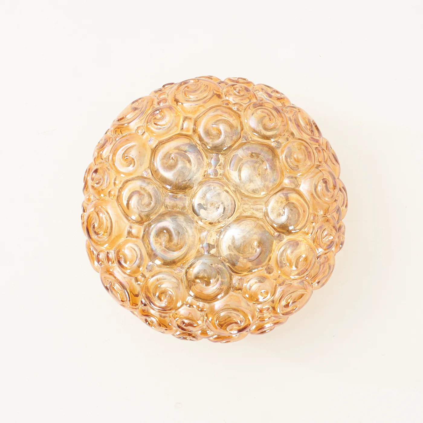 Textured Amber Glass Flush Mount Light - Image 4