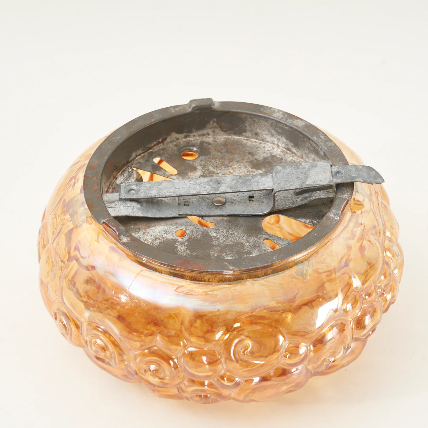 Textured Amber Glass Flush Mount Light - Image 5