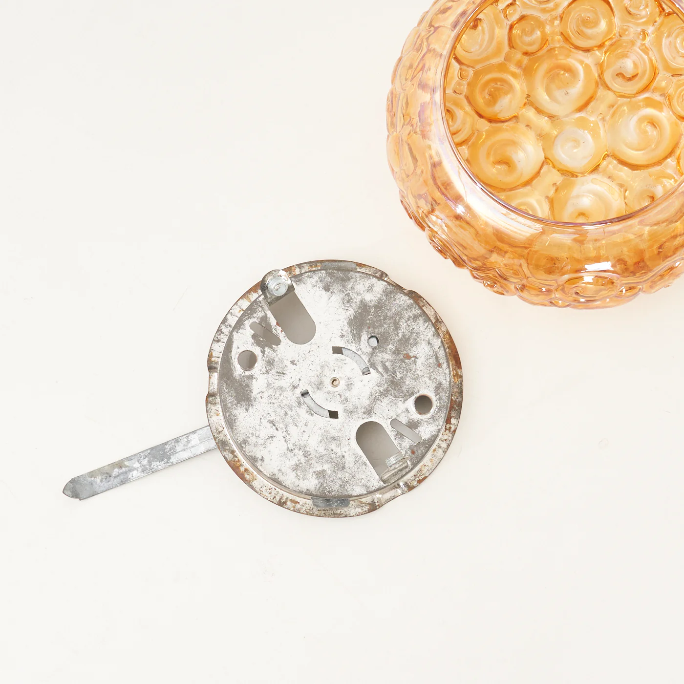 Textured Amber Glass Flush Mount Light - Image 6