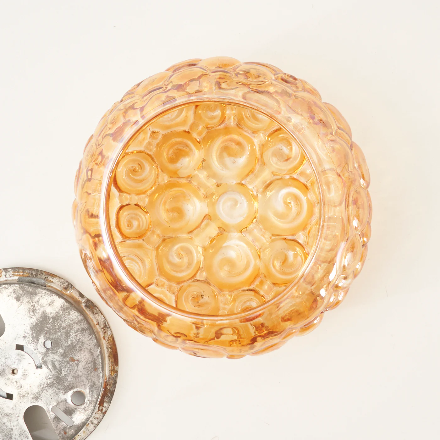 Textured Amber Glass Flush Mount Light - Image 7