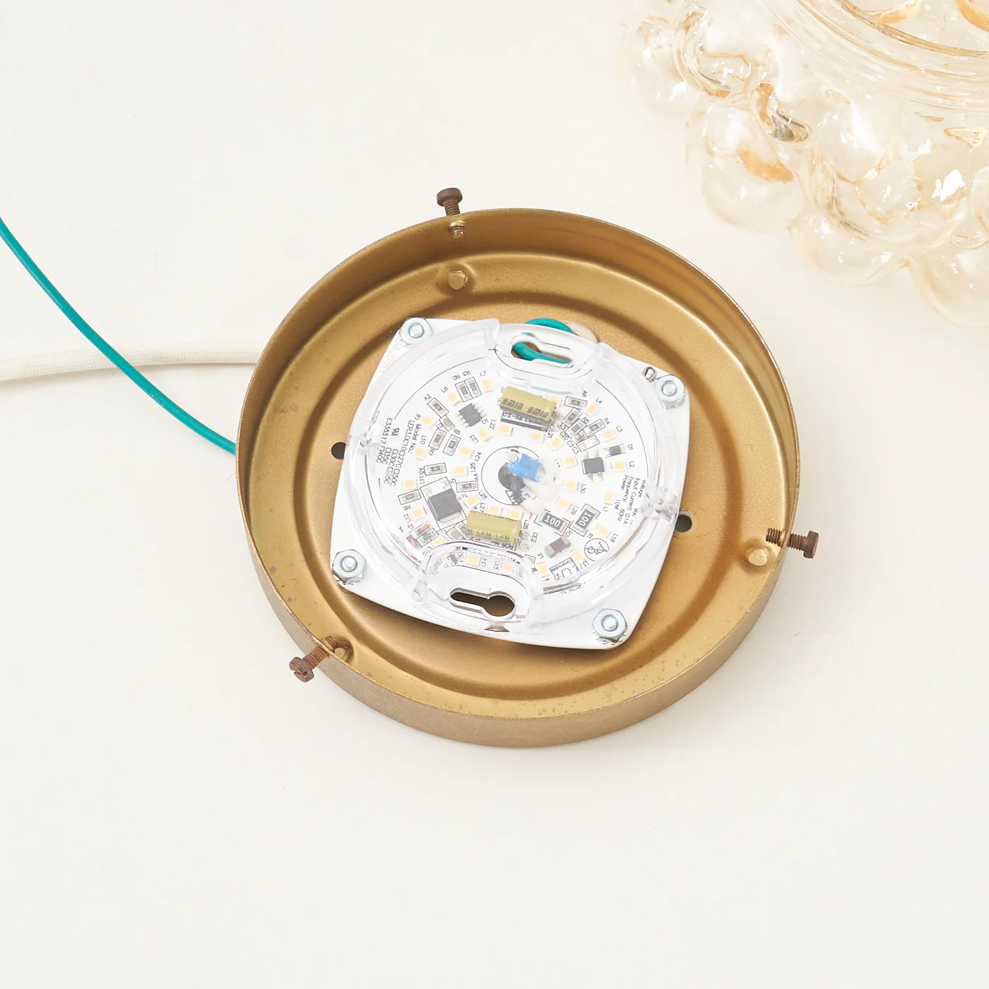 Textured Glass Flush Mount Light - Image 9