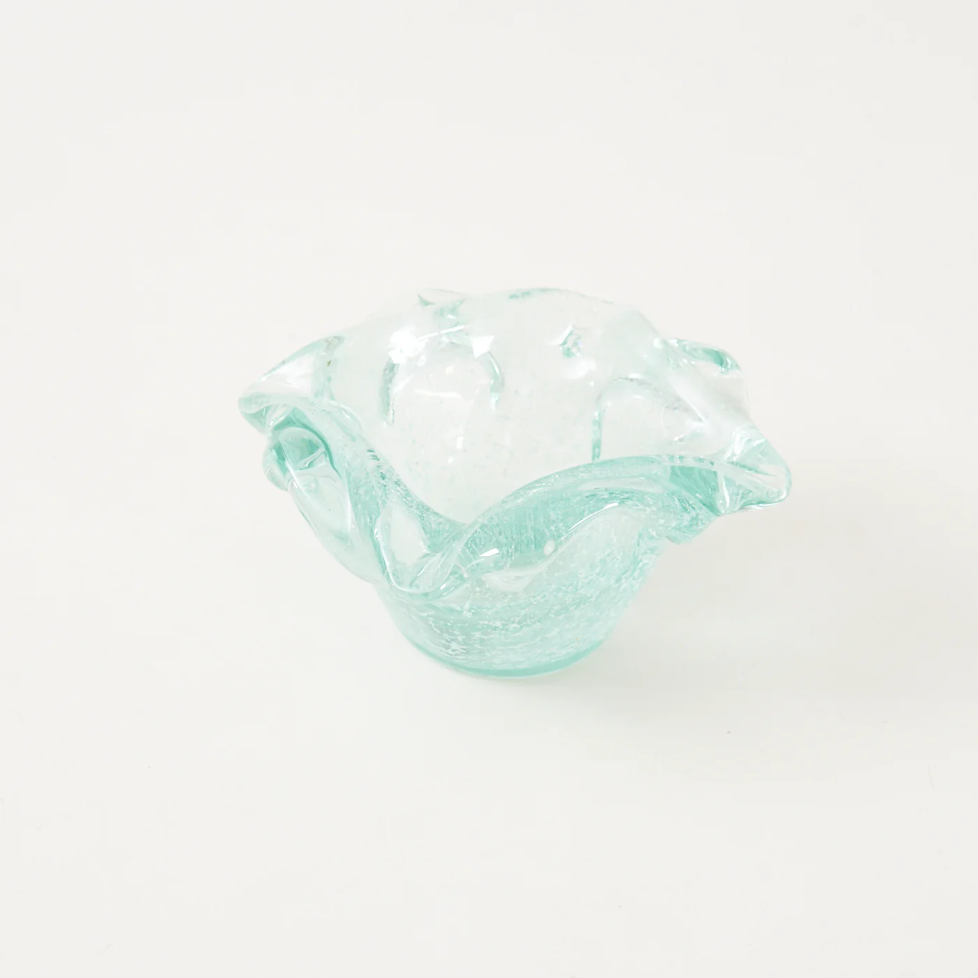 Turquoise Art Glass Bowl / Ashtray - Image 2