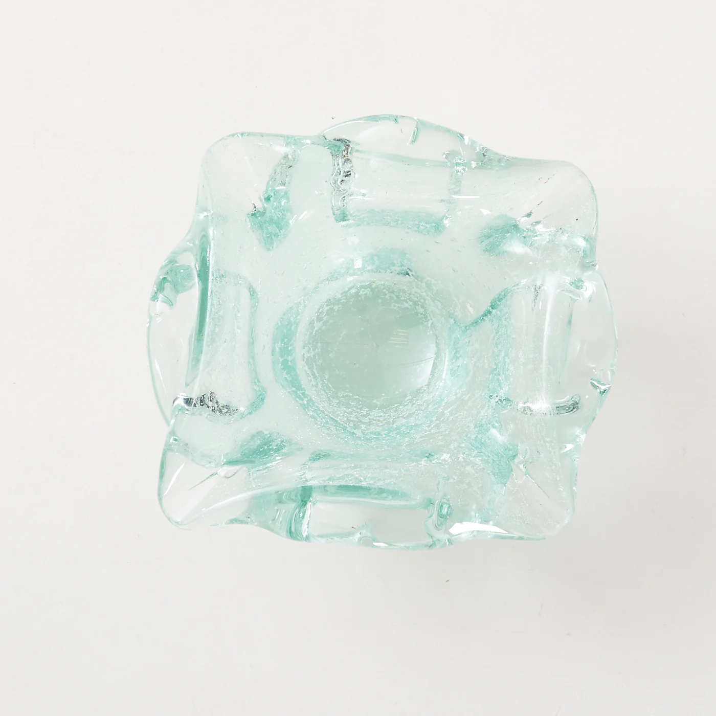 Turquoise Art Glass Bowl / Ashtray - Image 3