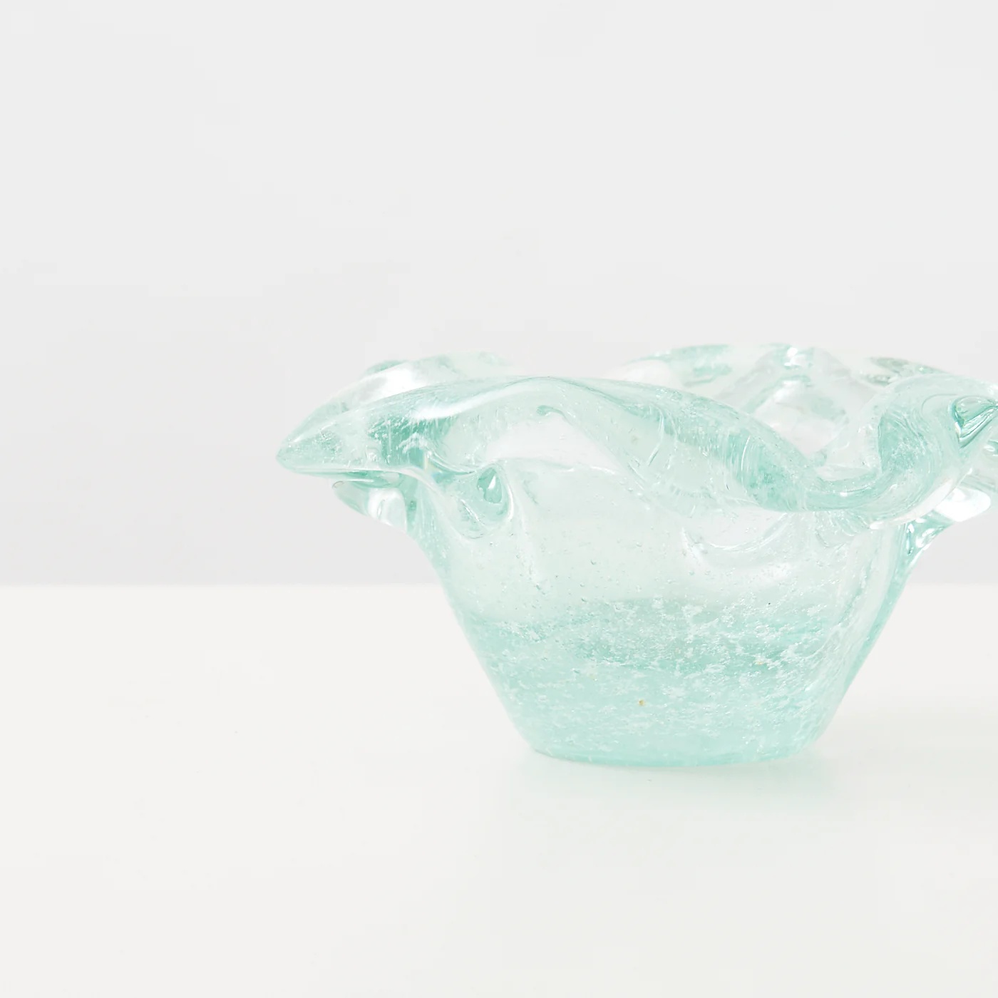 Turquoise Art Glass Bowl / Ashtray - Image 4