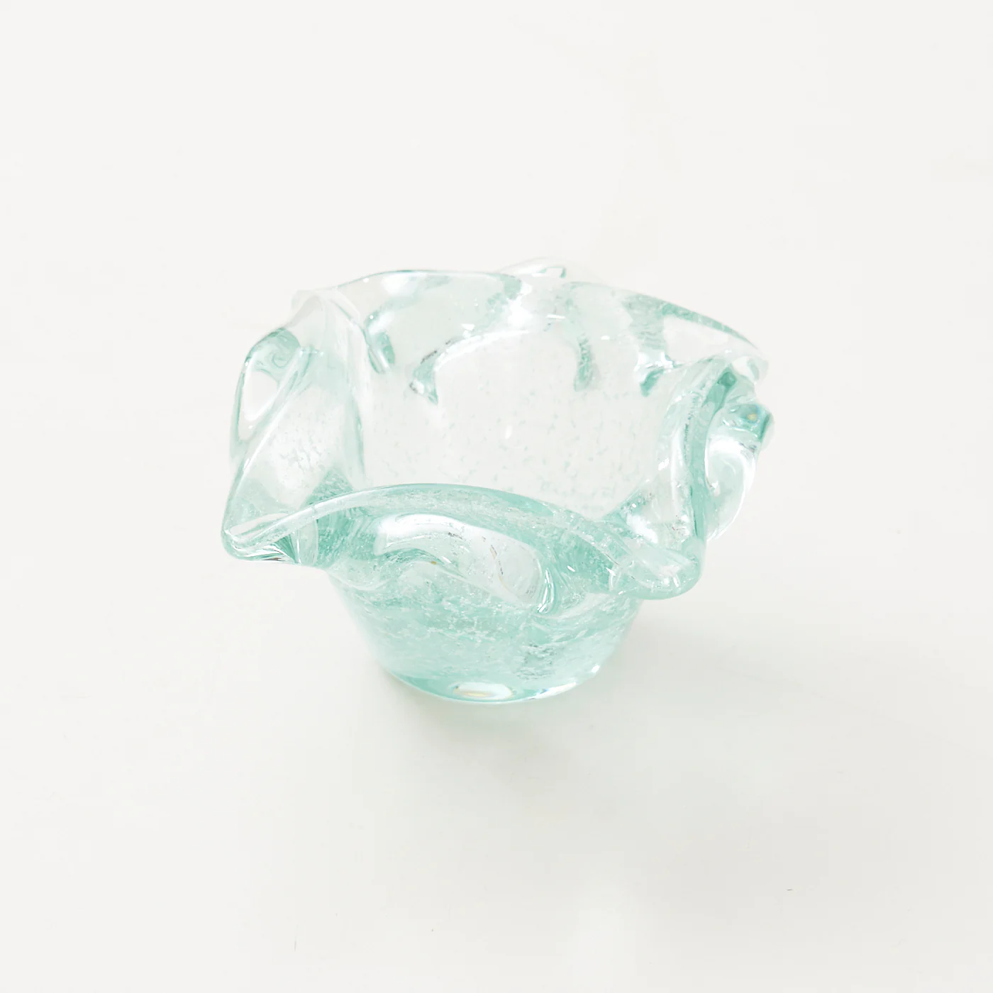 Turquoise Art Glass Bowl / Ashtray - Image 5
