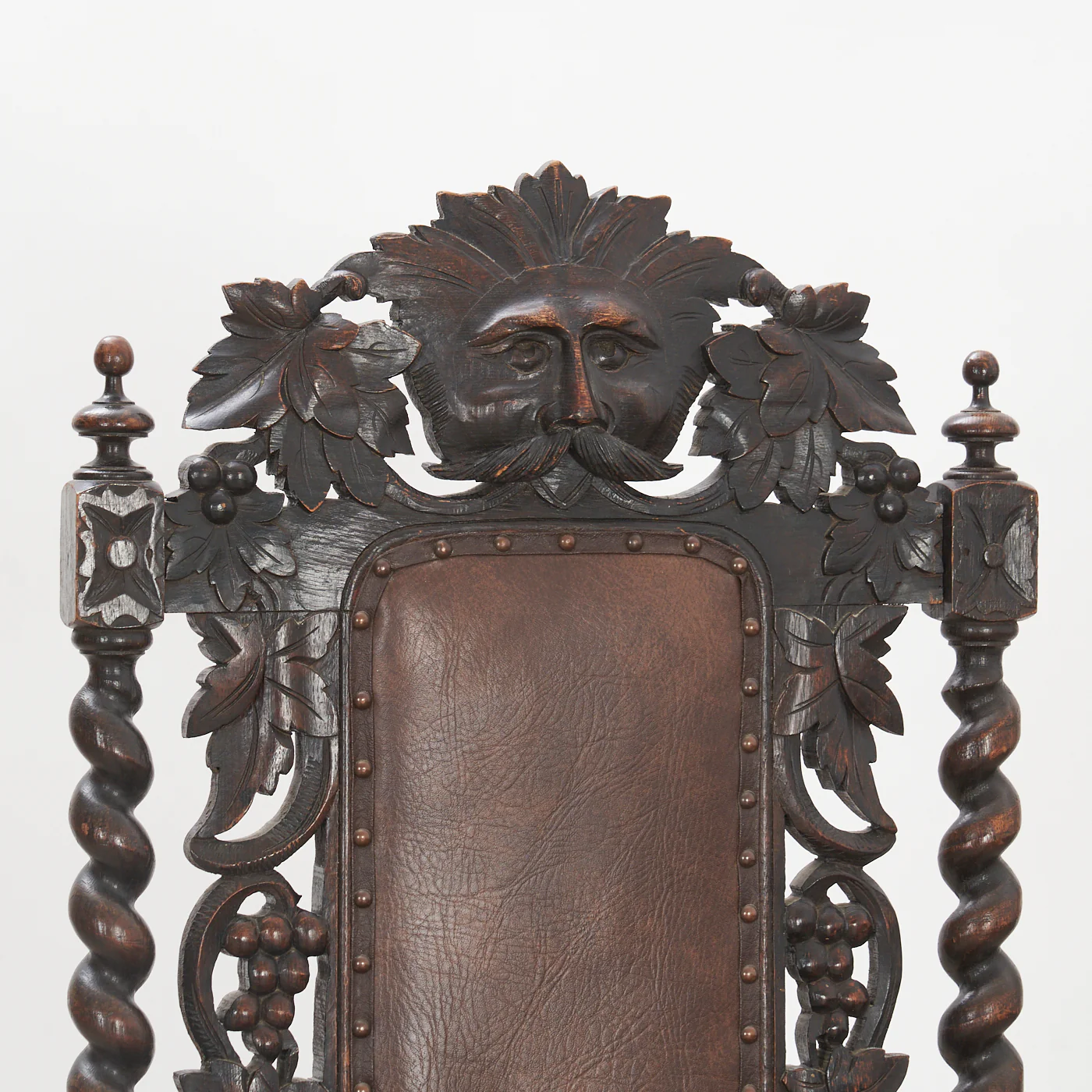 Vintage Carved Oak Armchair - Image 5