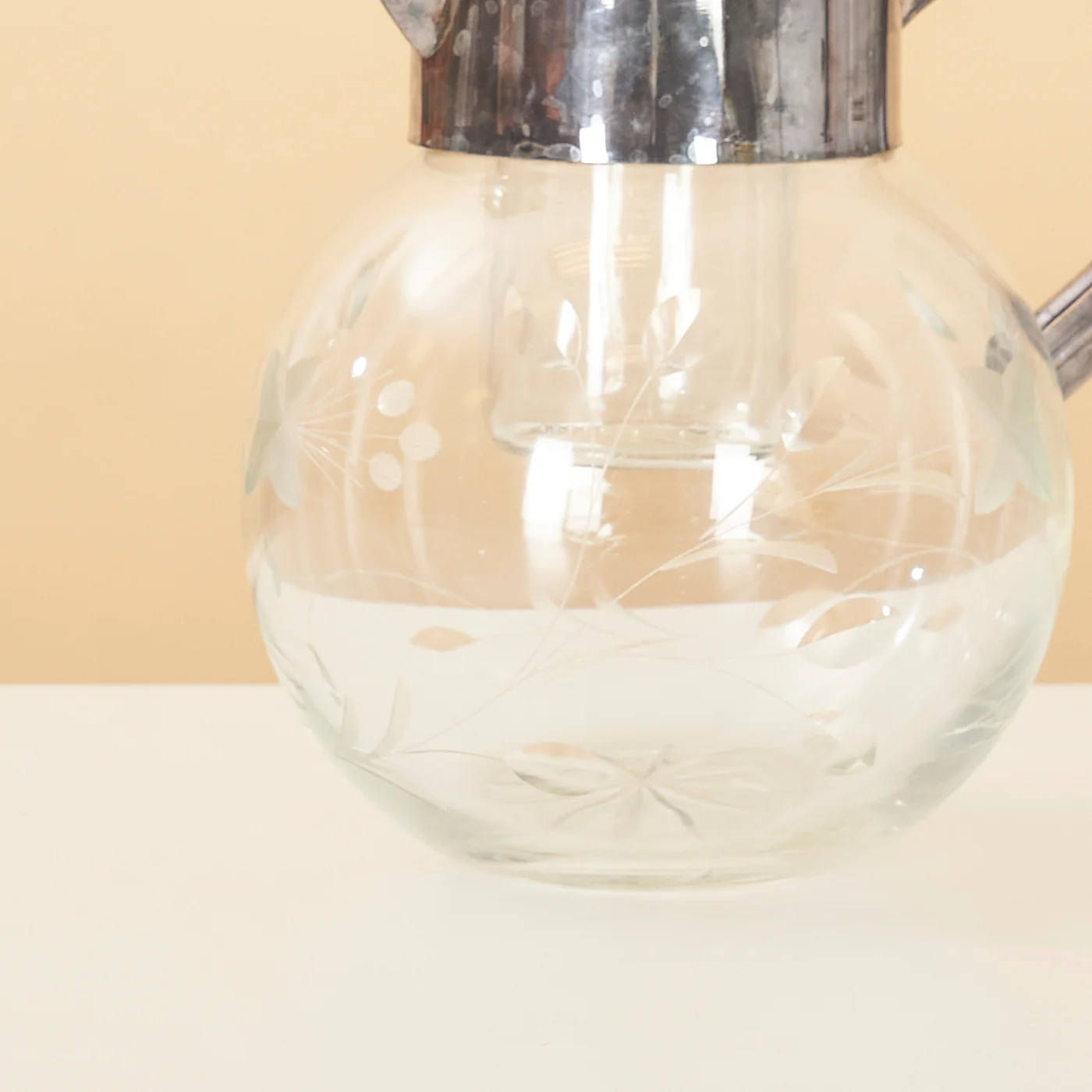 Etched Glass Pitcher w/ Ice Chamber, Germany - Image 6