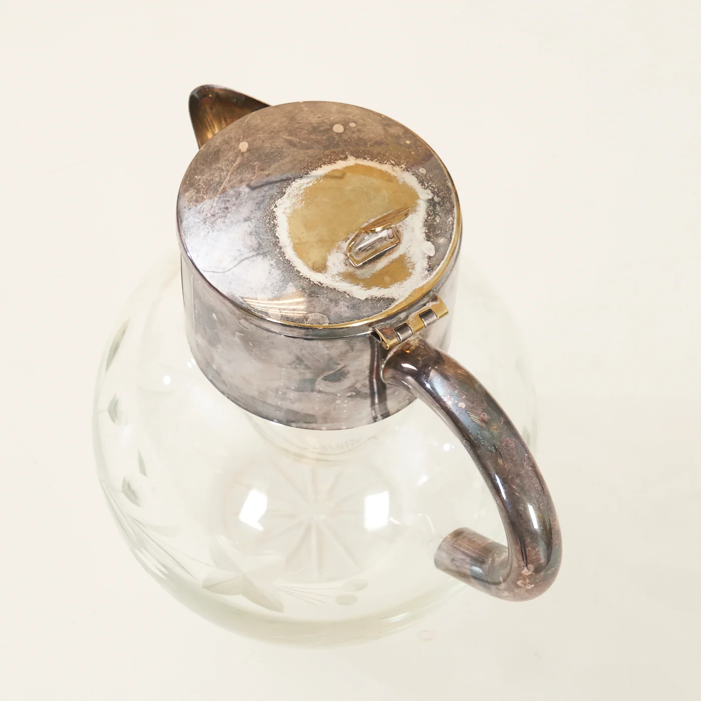 Etched Glass Pitcher w/ Ice Chamber, Germany - Image 7