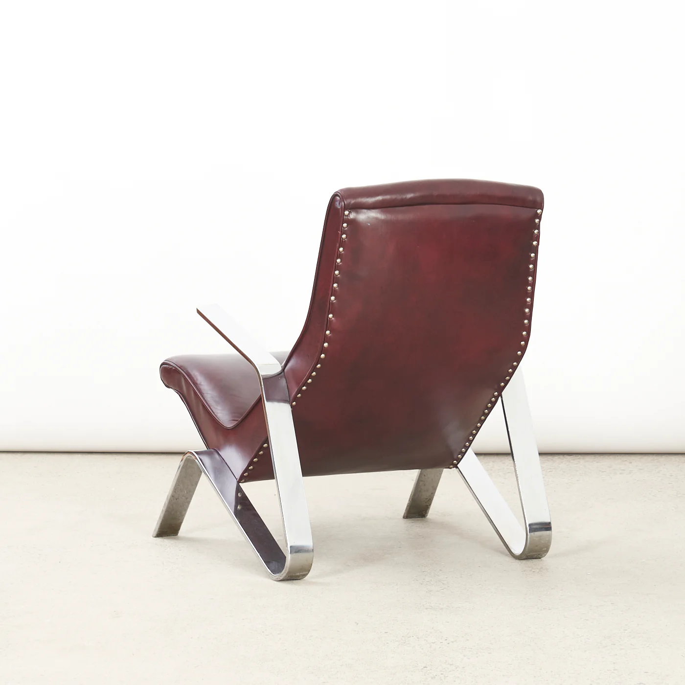 Vintage Vinyl & Chrome Grasshopper Style Lounge Chair - Image 3