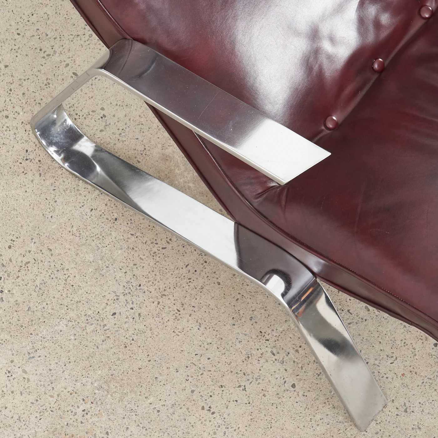 Vintage Vinyl & Chrome Grasshopper Style Lounge Chair - Image 6