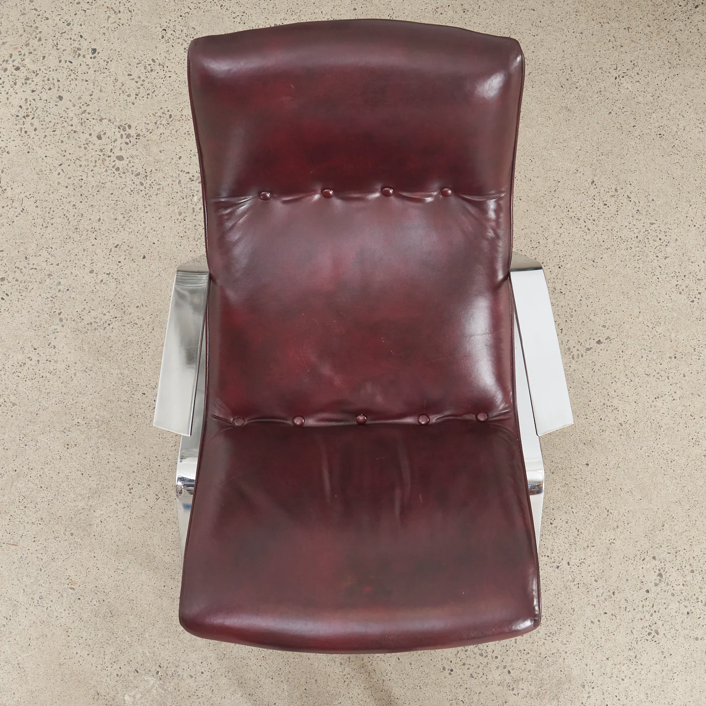 Vintage Vinyl & Chrome Grasshopper Style Lounge Chair - Image 7