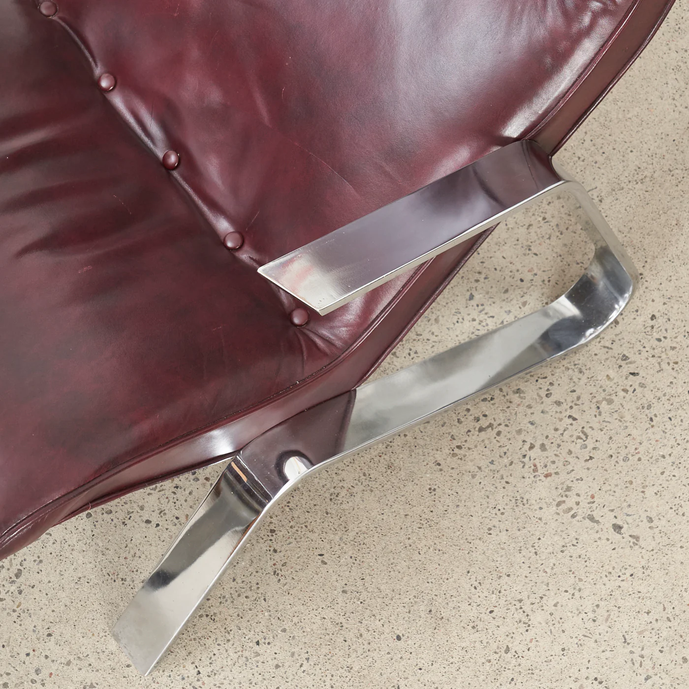 Vintage Vinyl & Chrome Grasshopper Style Lounge Chair - Image 9