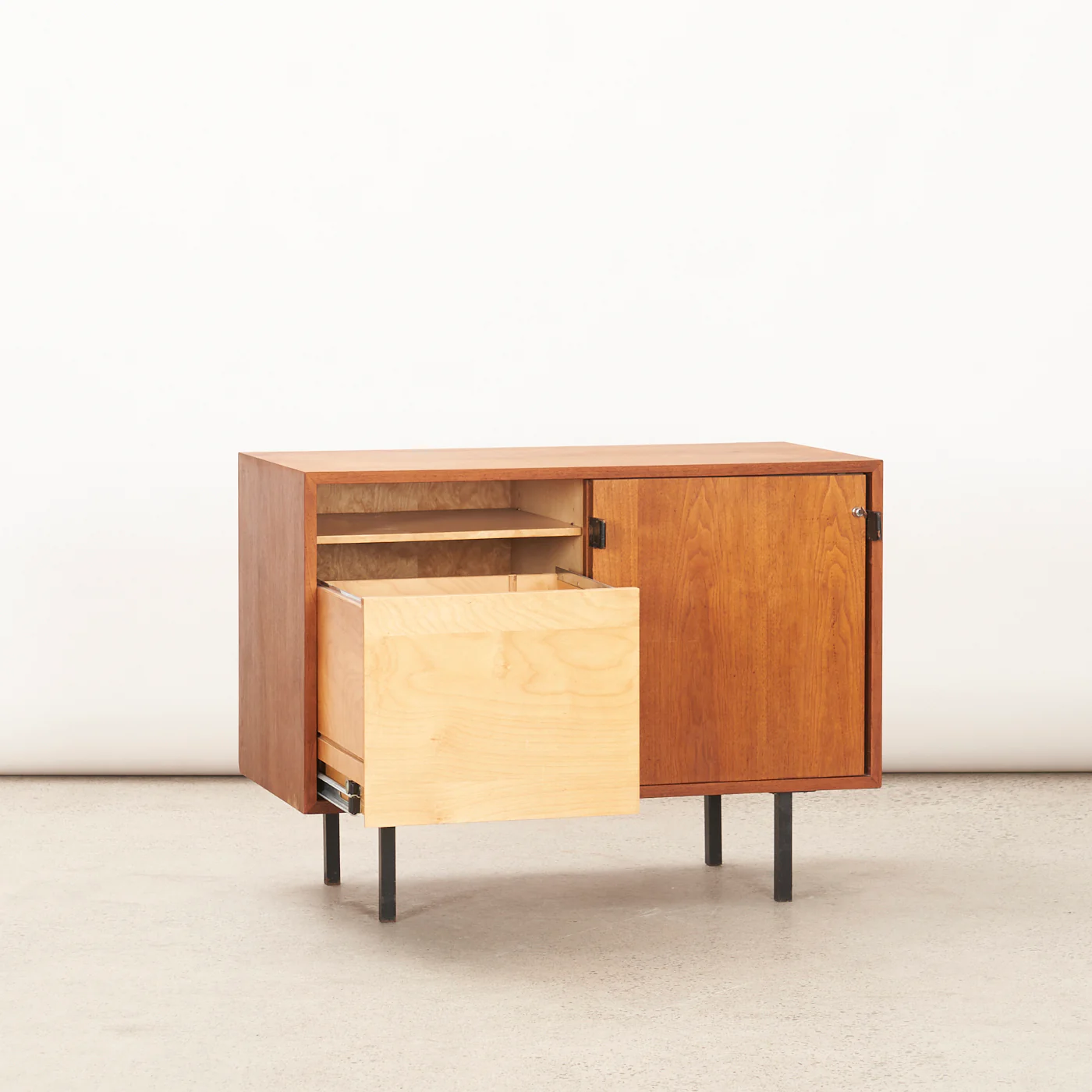 Walnut & Chrome Cabinet by Knoll - Image 2