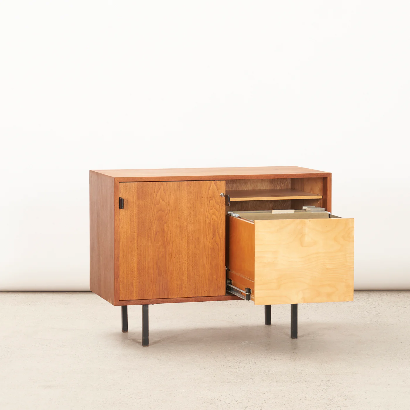 Walnut & Chrome Cabinet by Knoll - Image 3