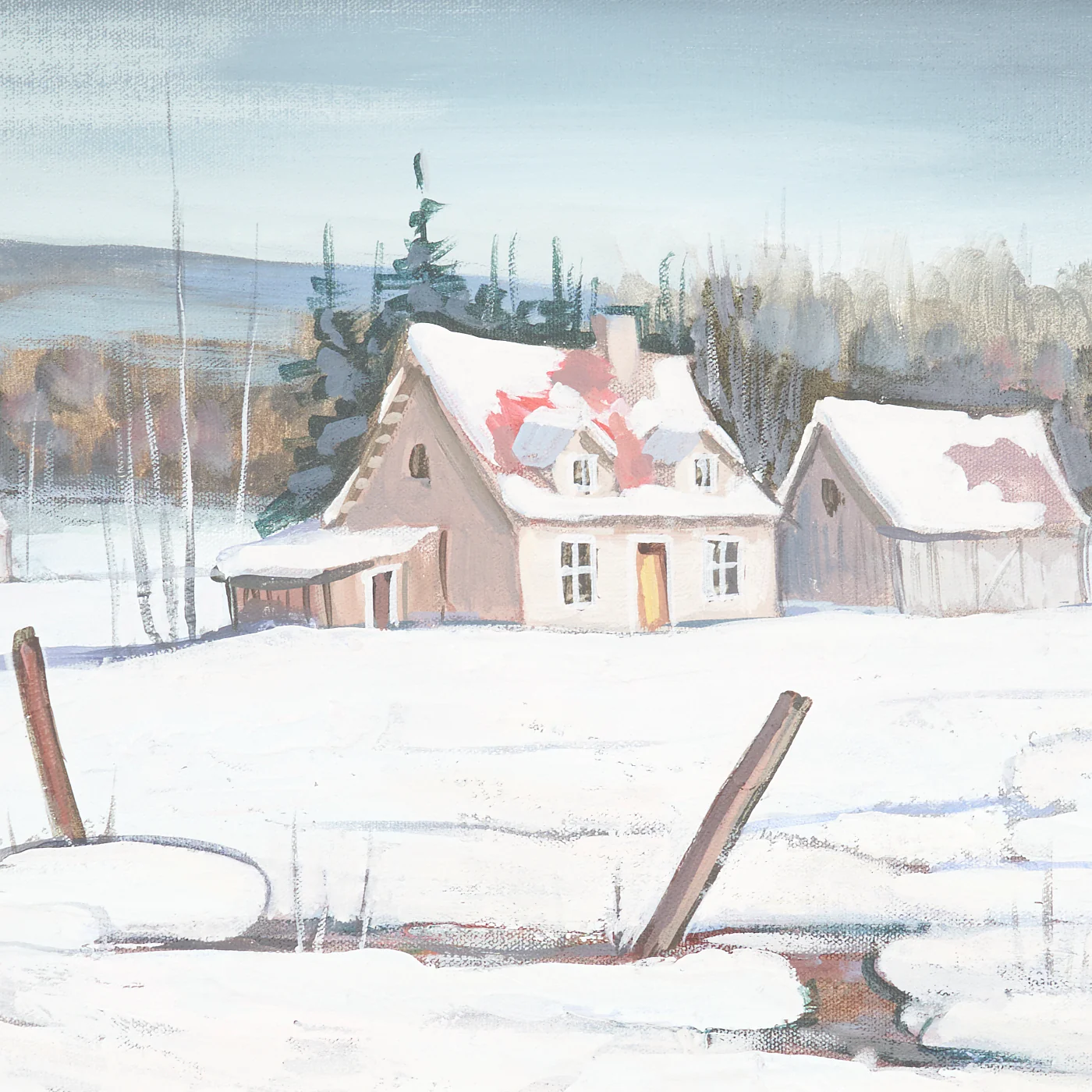 Winter Landscape Painting by J. Monpetit - Image 2