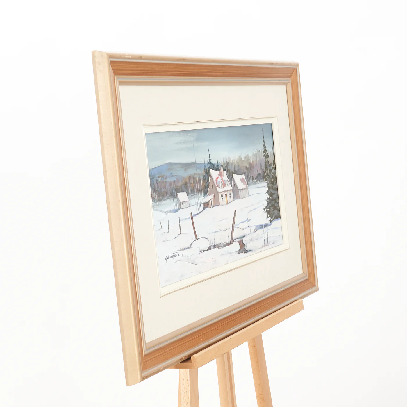 Winter Landscape Painting by J. Monpetit - Image 4